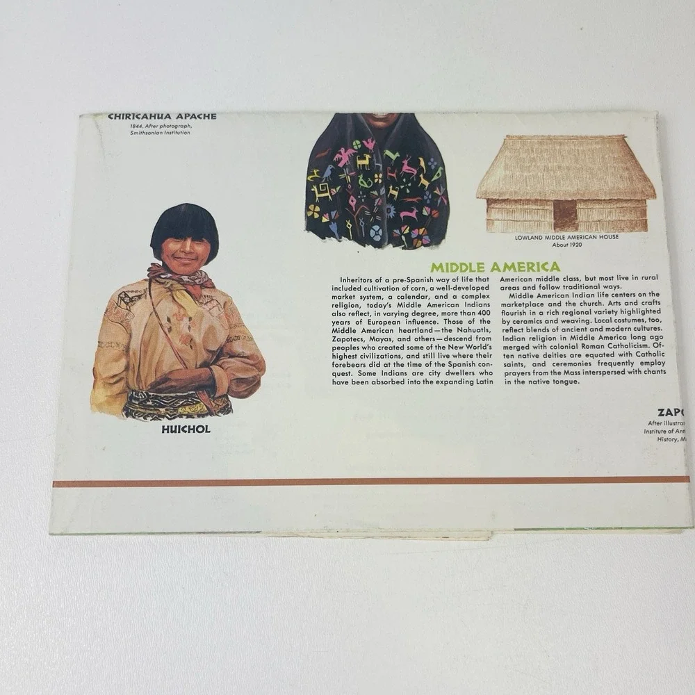 National Geographic December 1972 Map Indians of North America Before Columbus